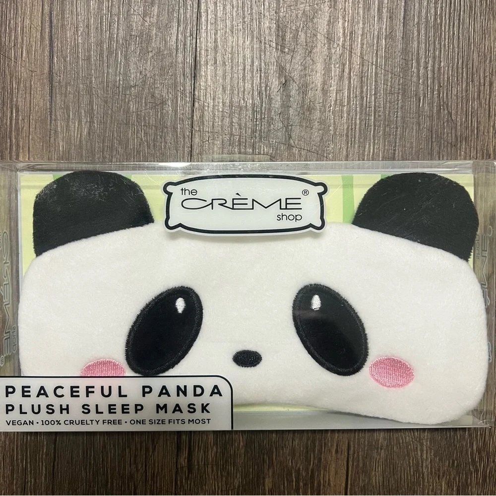 NWT The Créme Shop Peaceful Panda Plush Sleep Mask White and Black Soft Beauty